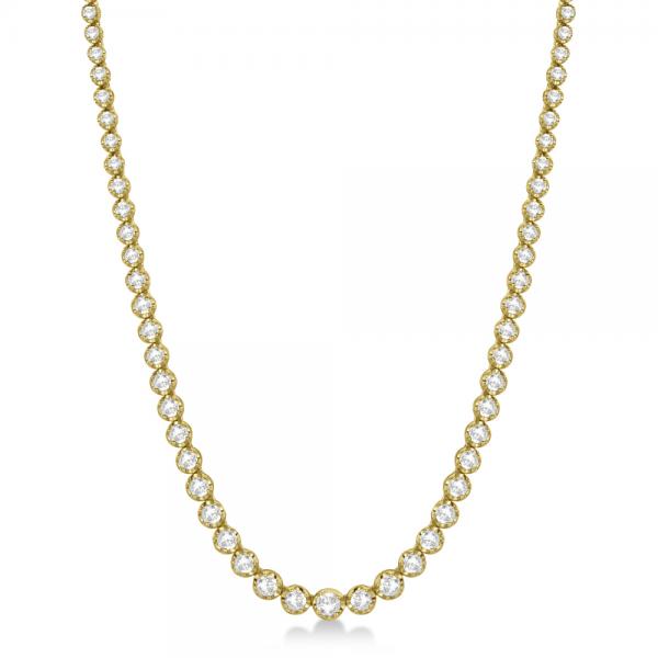 Eternity Diamond Tennis Necklace 14k Yellow Gold (10.35ct)