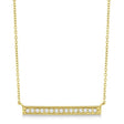 Pave Set Horizontal Diamond Bar Necklace 14k Yellow Gold 0.15ct