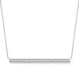 Pave Set Horizontal Diamond Bar Necklace 14k White Gold 0.33ct