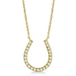 Pave Set Lab Diamond Horseshoe Pendant Necklace 14k Yellow Gold 0.20ct