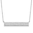 Double Row Horizontal Diamond Bar Necklace 14k White Gold 0.33ct