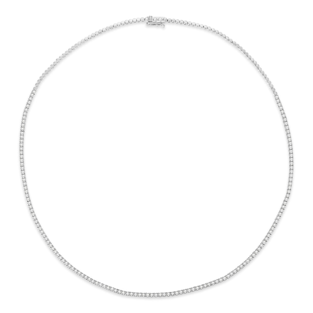 Diamond Tennis Choker Necklace for Women in 14k White Gold (2.00 ctw)