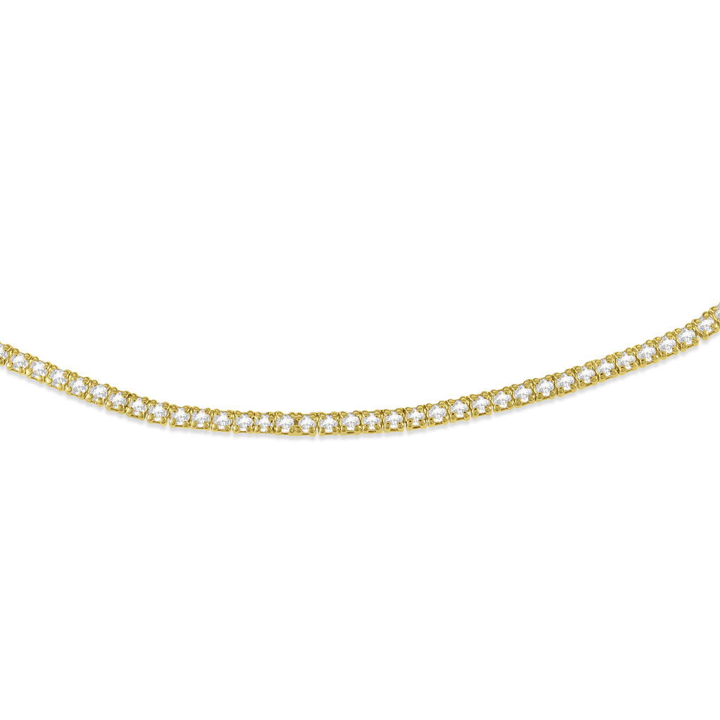 Diamond Tennis Choker Necklace for Women in 14k Yellow Gold (2.00 ctw)