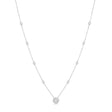 Diamond Halo Pendant Station Necklace in 14k White Gold (1.00 ctw)