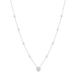 Diamond Halo Pendant Station Necklace in 14k White Gold (1.50 ctw)