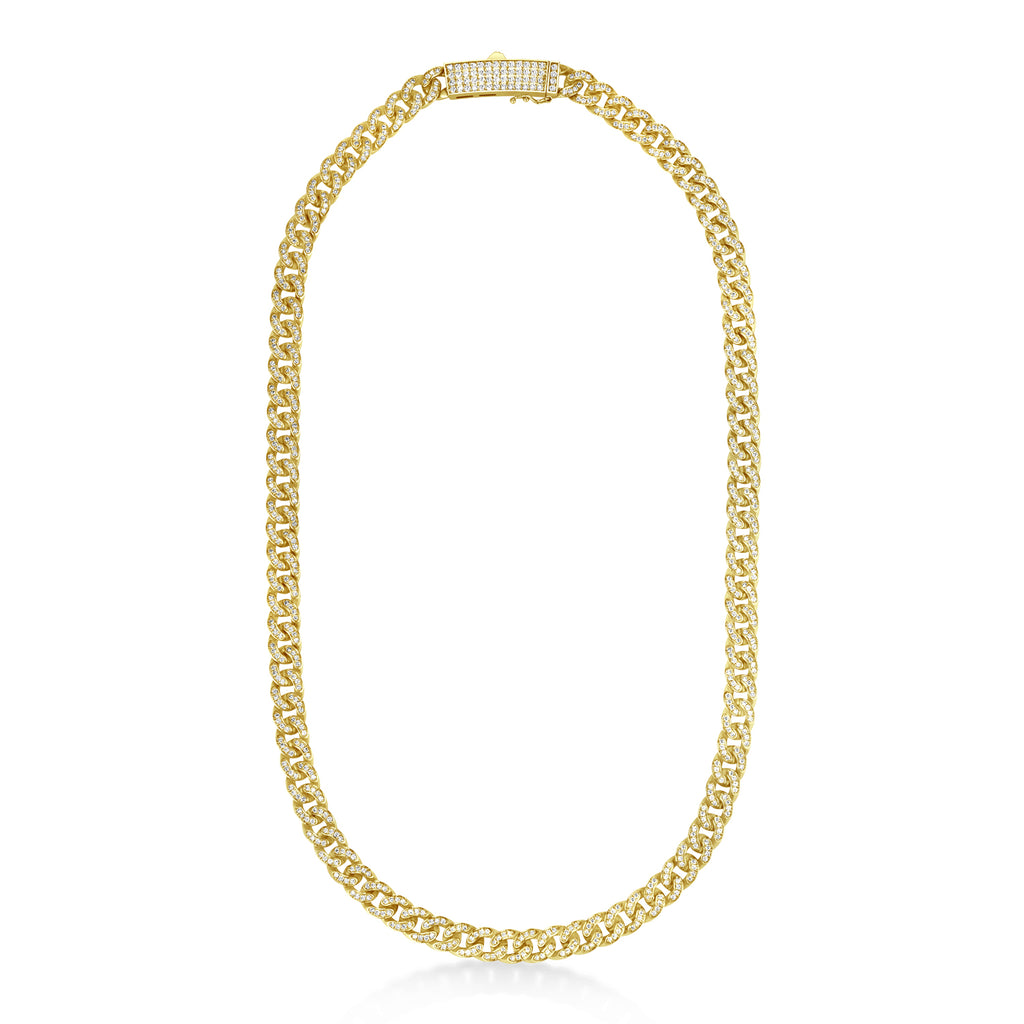 Diamond Miami Cuban Chain Necklace 14k Yellow Gold (7.00ct)