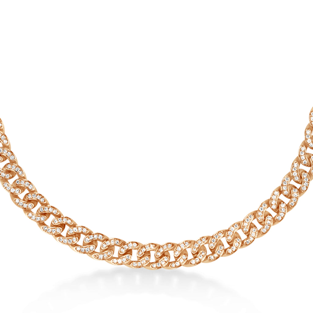 Diamond Miami Cuban Chain Necklace 14k Rose Gold (8.00ct)