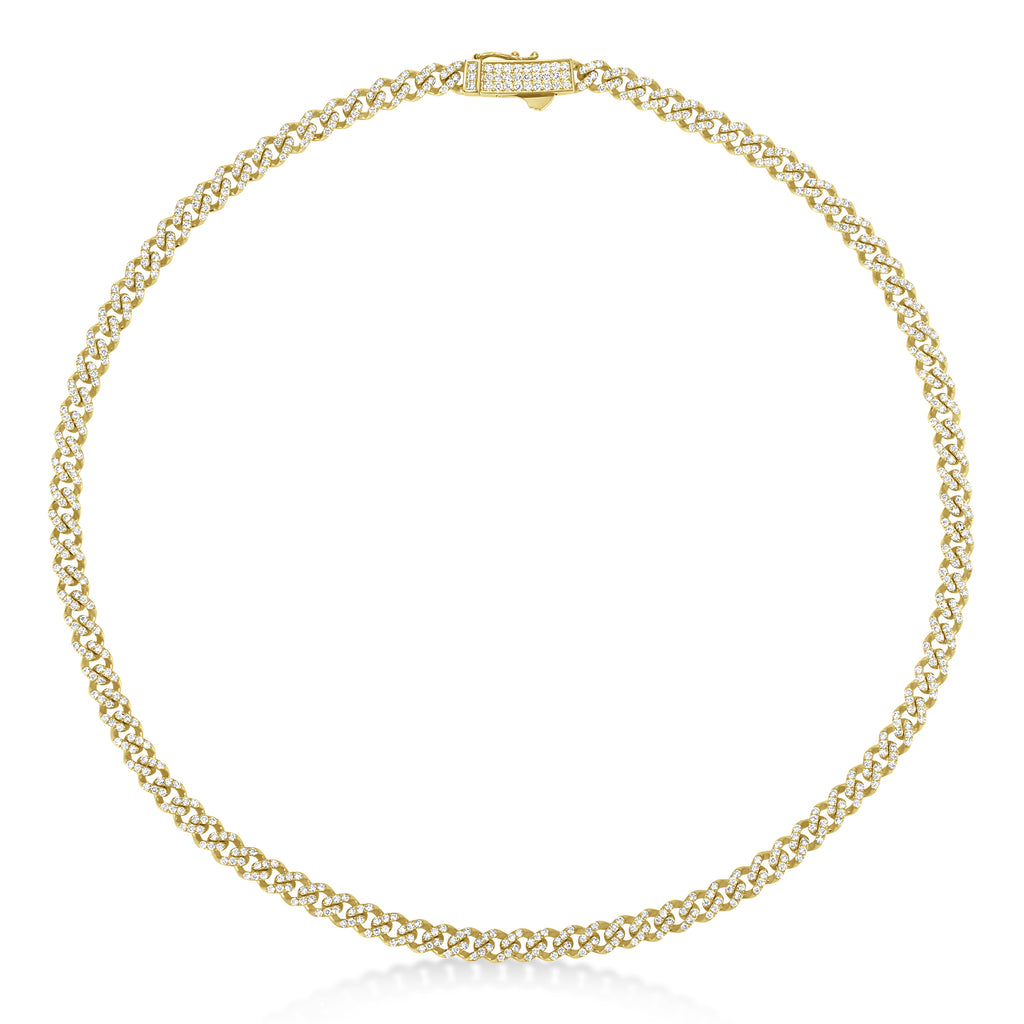 Diamond Link Chain Necklace 14k Yellow Gold (7.00ct)