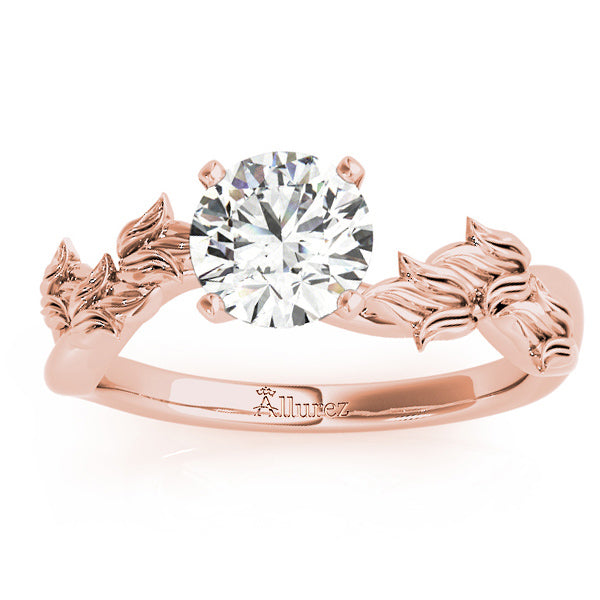 Solitaire Tulip Vine Leaf Engagement Ring Setting 18k Rose Gold