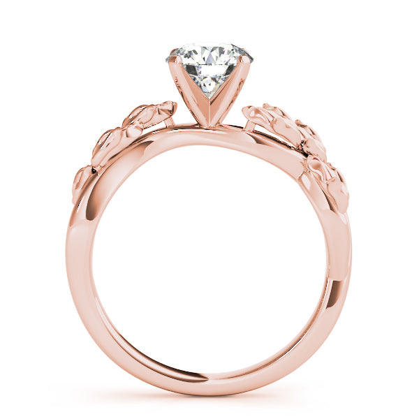 Solitaire Tulip Vine Leaf Engagement Ring Setting 18k Rose Gold