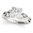 Twisted Princess Diamonds Vine Leaf Engagement Ring 18k White Gold (0.50ct)