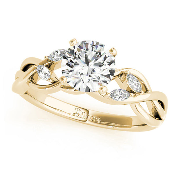 Twisted Round Diamonds & Moissanite Engagement Ring 18k Yellow Gold (1.00ct)