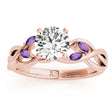 Amethyst Marquise Vine Leaf Engagement Ring 14k Rose Gold (0.20ct)