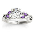Amethyst Marquise Vine Leaf Engagement Ring 18k White Gold (0.20ct)