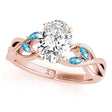 Oval Blue Topaz Vine Leaf Engagement Ring 18k Rose Gold (1.00ct)