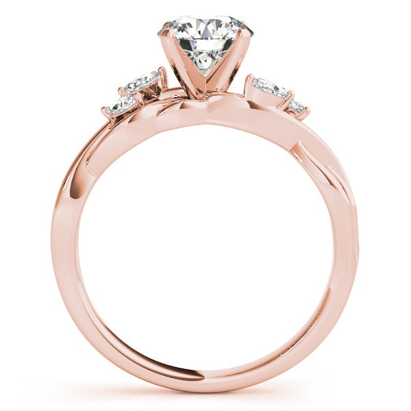 Lab Diamond Marquise Vine Leaf Engagement Ring Setting 14k Rose Gold (0.20ct)