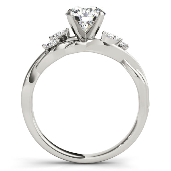 Lab Diamond Marquise Vine Leaf Engagement Ring Setting 14k White Gold (0.20ct)
