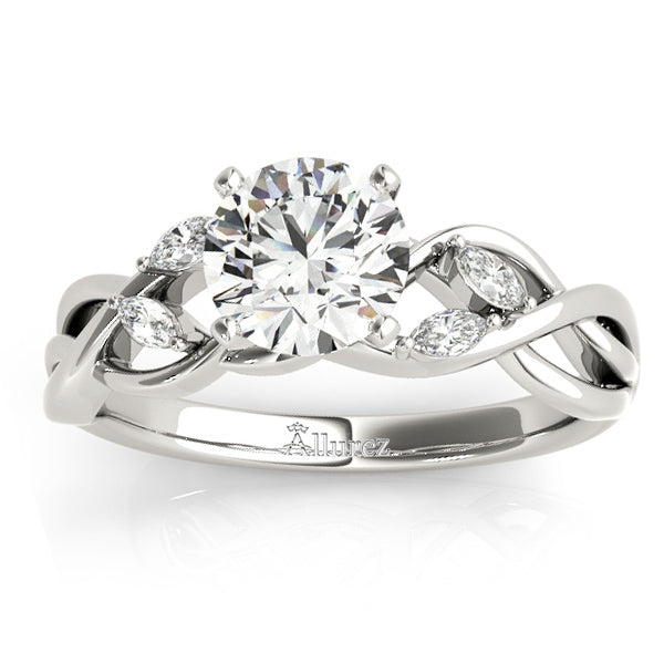 Diamond Marquise Vine Leaf Engagement Ring Setting Platinum (0.20ct)