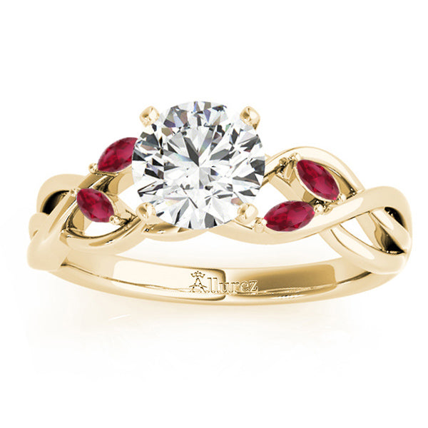 Ruby Marquise Vine Leaf Engagement Ring 18k Yellow Gold (0.20ct)