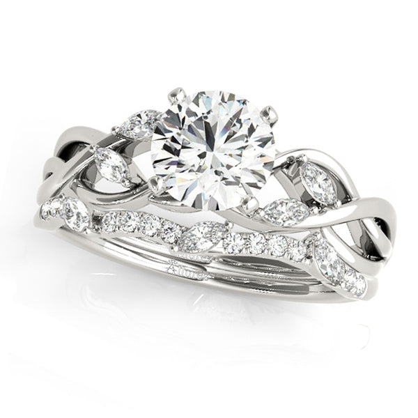 Twisted Round Diamonds Bridal Sets 18k White Gold (0.73ct)