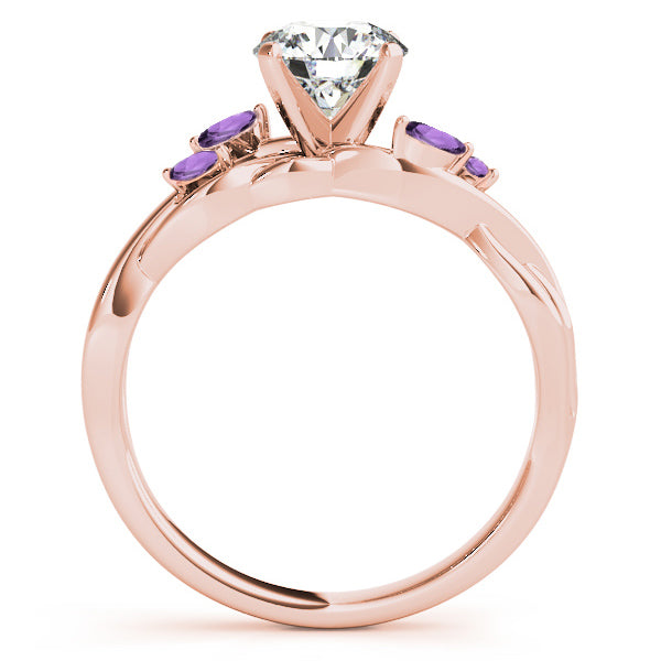 Marquise Amethyst & Diamond Bridal Set Setting 18k Rose Gold (0.43ct)