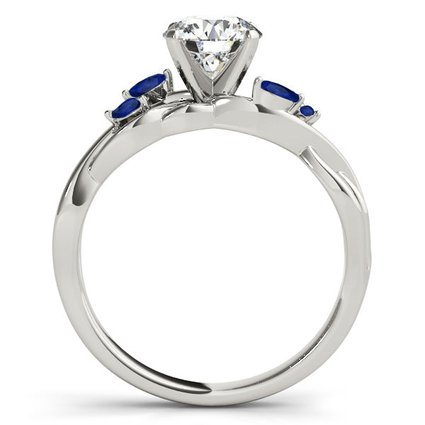 Marquise Blue Sapphire & Diamond Bridal Set Setting 18k White Gold (0.43ct)