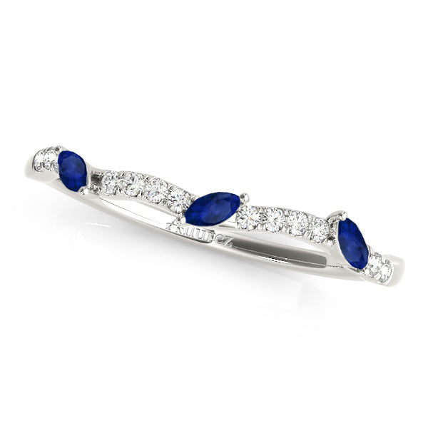 Marquise Blue Sapphire & Diamond Bridal Set Setting Palladium (0.43ct)