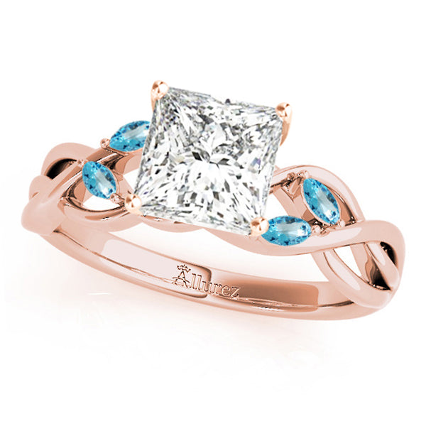 Twisted Princess Blue Topazes & Diamonds Bridal Sets 18k Rose Gold (1.73ct)