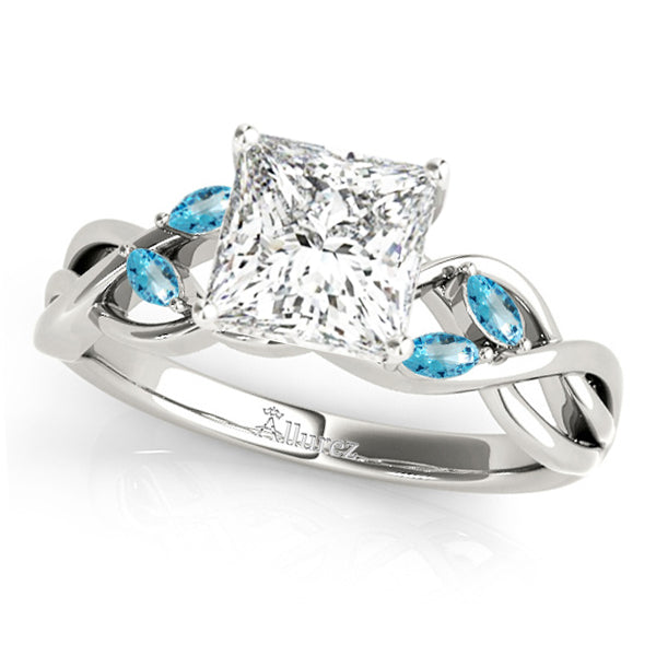 Twisted Princess Blue Topazes & Diamonds Bridal Sets Platinum (1.23ct)
