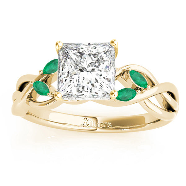 Twisted Princess Emeralds & Diamonds Bridal Sets 14k Yellow Gold (1.23ct)