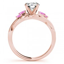 Twisted Cushion Pink Sapphires & Diamonds Bridal Sets 14k Rose Gold (1.23ct)