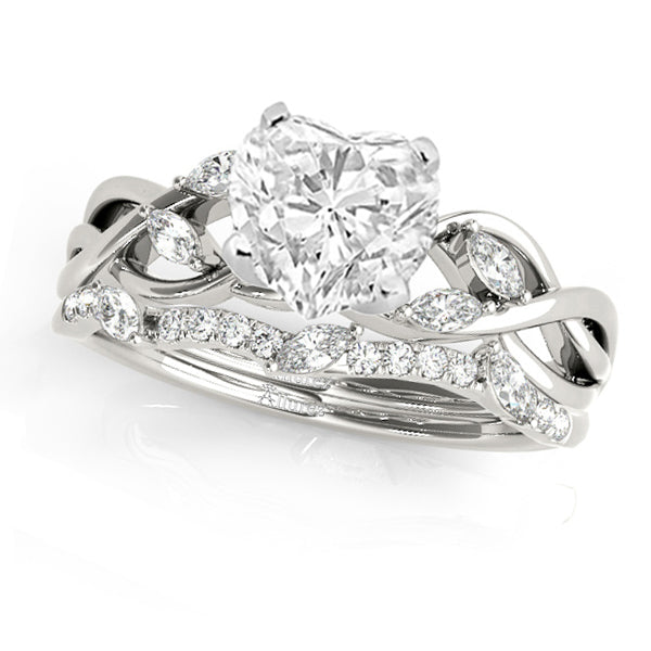 Twisted Heart Diamonds Bridal Sets Platinum (1.23ct)