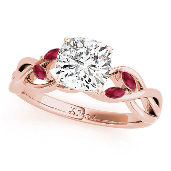 Twisted Cushion Rubies & Diamonds Bridal Sets 18k Rose Gold (1.73ct)