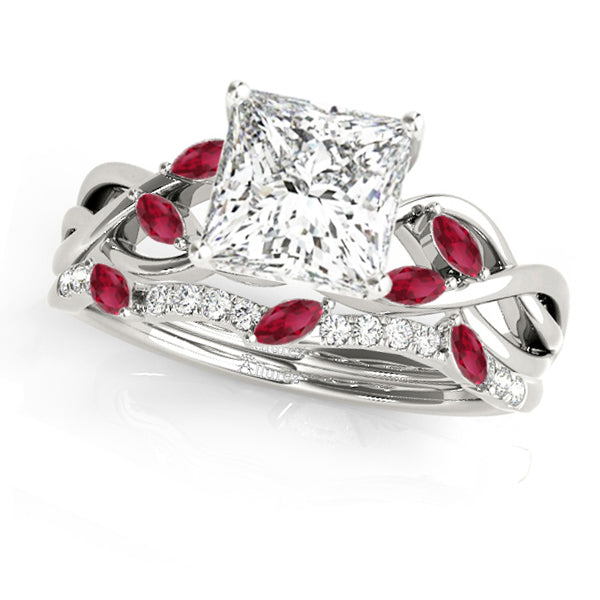 Twisted Princess Rubies & Diamonds Bridal Sets Platinum (0.73ct)