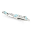 Marquise Aquamarine & Diamond Wedding Band 14k White Gold (0.23ct)