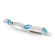 Marquise Blue Topaz & Diamond Wedding Band 18k White Gold (0.23ct)