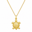 Sea Turtle Charm Nautical Pendant Necklace 14k Yellow Gold