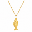 Fancy Fish Polished Nautical Charm Pendant Necklace 14k Yellow Gold