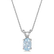 Oval Aquamarine Solitaire Pendant Necklace in 14K White Gold (0.40ct)