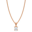 Cushion Solitaire Lab Diamond Pendant Necklace 14K Rose Gold (0.33ct)