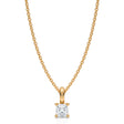 Cushion Solitaire Lab Diamond Pendant Necklace 14K Yellow Gold (0.33ct)
