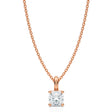 Cushion Solitaire Lab Diamond Pendant Necklace 14K Rose Gold (0.50ct)
