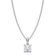 Cushion Solitaire Lab Diamond Pendant Necklace 14K White Gold (0.50ct)