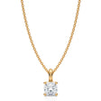 Cushion Solitaire Lab Diamond Pendant Necklace 14K Yellow Gold (0.50ct)