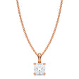 Cushion Solitaire Lab Diamond Pendant Necklace 14K Rose Gold (0.75ct)