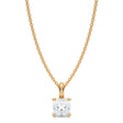 Cushion Solitaire Lab Diamond Pendant Necklace 14K Yellow Gold (0.75ct)