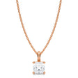 Cushion Solitaire Lab Diamond Pendant Necklace 14K Rose Gold (1.00ct)