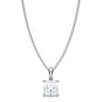 Cushion Solitaire Lab Diamond Pendant Necklace 14K White Gold (1.00ct)