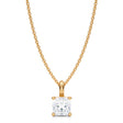 Cushion Solitaire Lab Diamond Pendant Necklace 14K Yellow Gold (1.00ct)