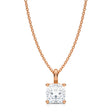 Cushion Solitaire Lab Diamond Pendant Necklace 14K Rose Gold (1.50ct)